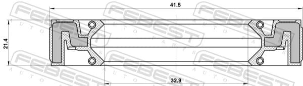 Võlli rõngastihend, jaotuskast FEBEST 95QAY-34412121C