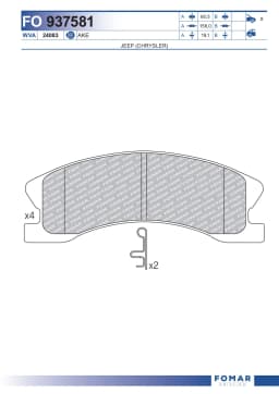 Piduriklotsi komplekt, ketaspidur FOMAR Friction FO 937581