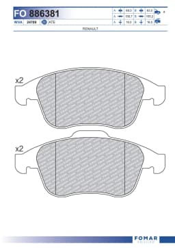 Piduriklotsi komplekt, ketaspidur FOMAR Friction FO 886381