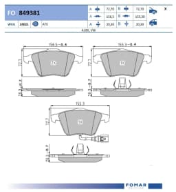 Piduriklotsi komplekt, ketaspidur FOMAR Friction FO 849381