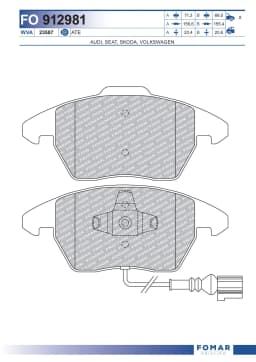 Piduriklotsi komplekt, ketaspidur FOMAR Friction FO 912981