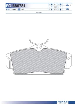 Piduriklotsi komplekt, ketaspidur FOMAR Friction FO 680781