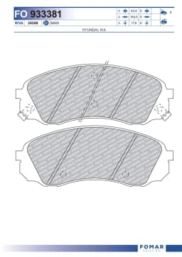Piduriklotsi komplekt, ketaspidur FOMAR Friction FO 933381