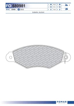 Piduriklotsi komplekt, ketaspidur FOMAR Friction FO 680981