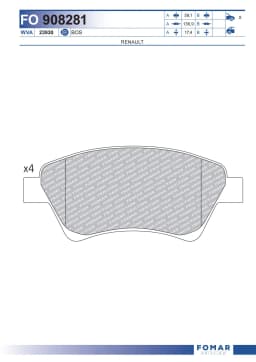 Piduriklotsi komplekt, ketaspidur FOMAR Friction FO 908281