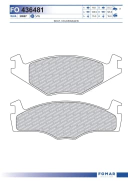 Piduriklotsi komplekt, ketaspidur FOMAR Friction FO 436481