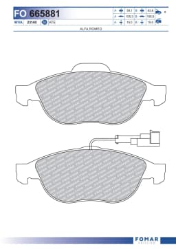 Piduriklotsi komplekt, ketaspidur FOMAR Friction FO 665881