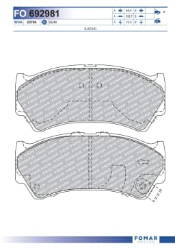 Piduriklotsi komplekt, ketaspidur FOMAR Friction FO 692981