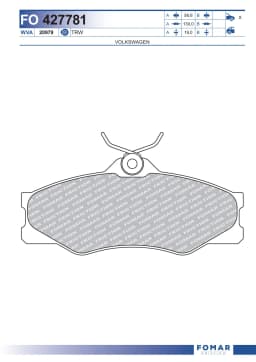 Piduriklotsi komplekt, ketaspidur FOMAR Friction FO 427781