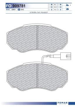 Piduriklotsi komplekt, ketaspidur FOMAR Friction FO 909781