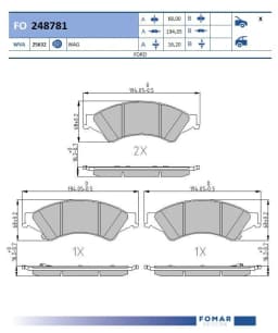 Piduriklotsi komplekt, ketaspidur FOMAR Friction FO 248781
