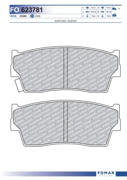 Piduriklotsi komplekt, ketaspidur FOMAR Friction FO 623781