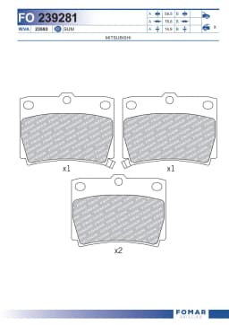 Piduriklotsi komplekt, ketaspidur FOMAR Friction FO 239281