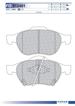Piduriklotsi komplekt, ketaspidur FOMAR Friction FO 913481
