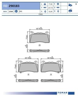 Piduriklotsi komplekt, ketaspidur FOMAR Friction FO 290183