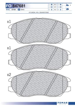 Piduriklotsi komplekt, ketaspidur FOMAR Friction FO 847681