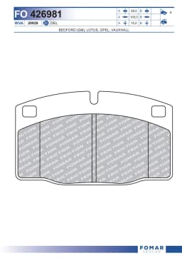 Piduriklotsi komplekt, ketaspidur FOMAR Friction FO 426981