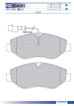 Piduriklotsi komplekt, ketaspidur FOMAR Friction FO 934281