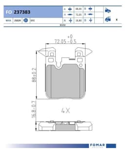 Piduriklotsi komplekt, ketaspidur FOMAR Friction FO 237383