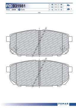 Piduriklotsi komplekt, ketaspidur FOMAR Friction FO 931981