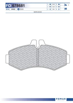 Piduriklotsi komplekt, ketaspidur FOMAR Friction FO 678681