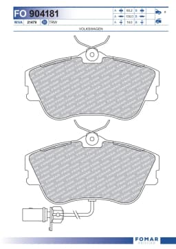 Piduriklotsi komplekt, ketaspidur FOMAR Friction FO 904181