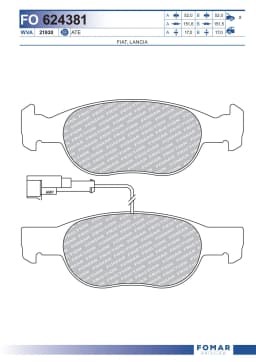 Piduriklotsi komplekt, ketaspidur FOMAR Friction FO 624381