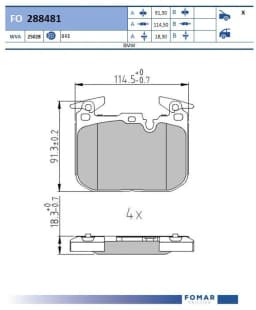 Piduriklotsi komplekt, ketaspidur FOMAR Friction FO 288481