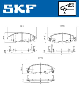 Piduriklotsi komplekt, ketaspidur SKF VKBP 80223 A