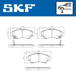 Piduriklotsi komplekt, ketaspidur SKF VKBP 80521 A