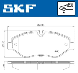 Piduriklotsi komplekt, ketaspidur SKF VKBP 80006