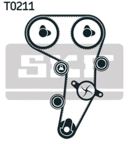 Veepump + hammasrihmakomplekt SKF VKMC 01255-1