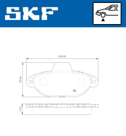 Piduriklotsi komplekt, ketaspidur SKF VKBP 80162 E