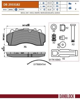 Piduriklotsi komplekt, ketaspidur DANBLOCK DB 2933182