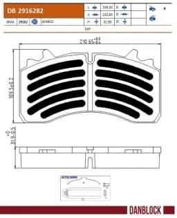 Piduriklotsi komplekt, ketaspidur DANBLOCK DB 2916282