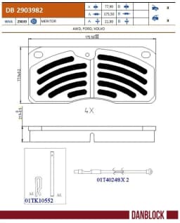 Piduriklotsi komplekt, ketaspidur DANBLOCK DB 2903982