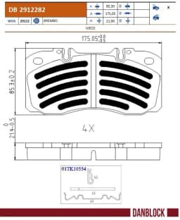 Piduriklotsi komplekt, ketaspidur DANBLOCK DB 2912282