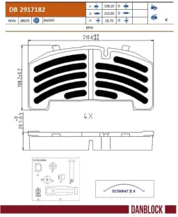 Piduriklotsi komplekt, ketaspidur DANBLOCK DB 2917182