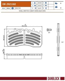 Piduriklotsi komplekt, ketaspidur DANBLOCK DB 2921182