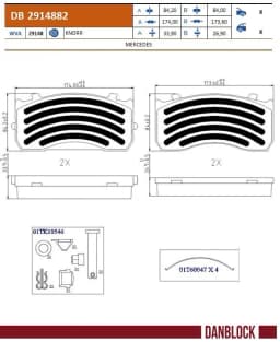 Piduriklotsi komplekt, ketaspidur DANBLOCK DB 2914882
