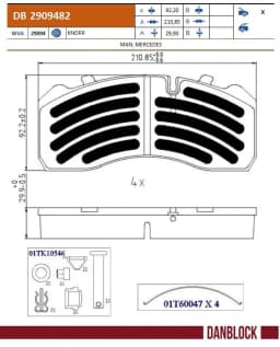 Piduriklotsi komplekt, ketaspidur DANBLOCK DB 2909482
