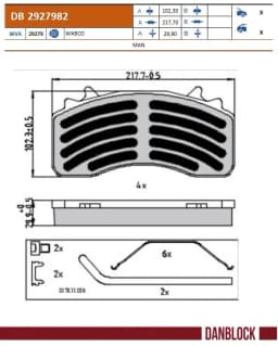 Piduriklotsi komplekt, ketaspidur DANBLOCK DB 2927982