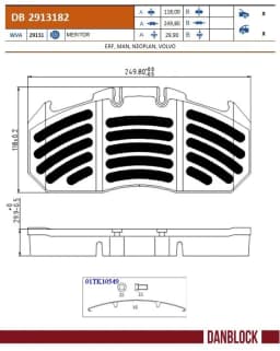 Piduriklotsi komplekt, ketaspidur DANBLOCK DB 2913182