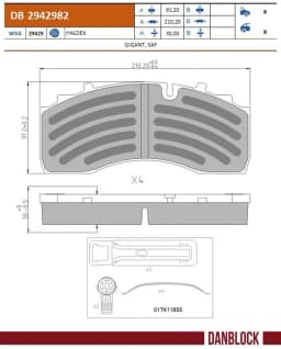 Piduriklotsi komplekt, ketaspidur DANBLOCK DB 2942982