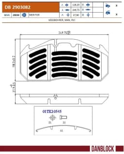 Piduriklotsi komplekt, ketaspidur DANBLOCK DB 2903082