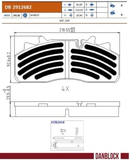 Piduriklotsi komplekt, ketaspidur DANBLOCK DB 2912682