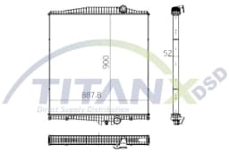 Radiaator, mootorijahutus TitanX RX129016
