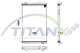 Radiaator, mootorijahutus TitanX RX609005