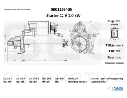 Starter SEG Automotive 0001106405