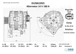 Generaator SEG Automotive 0125812025